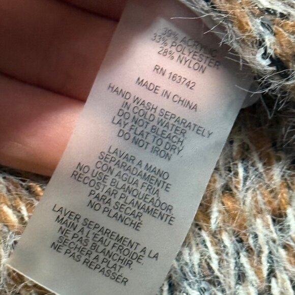 Sioni Brown Tan Textured Fringe Cardigan L w/ Sequins & Pockets - Picture 15 of 15